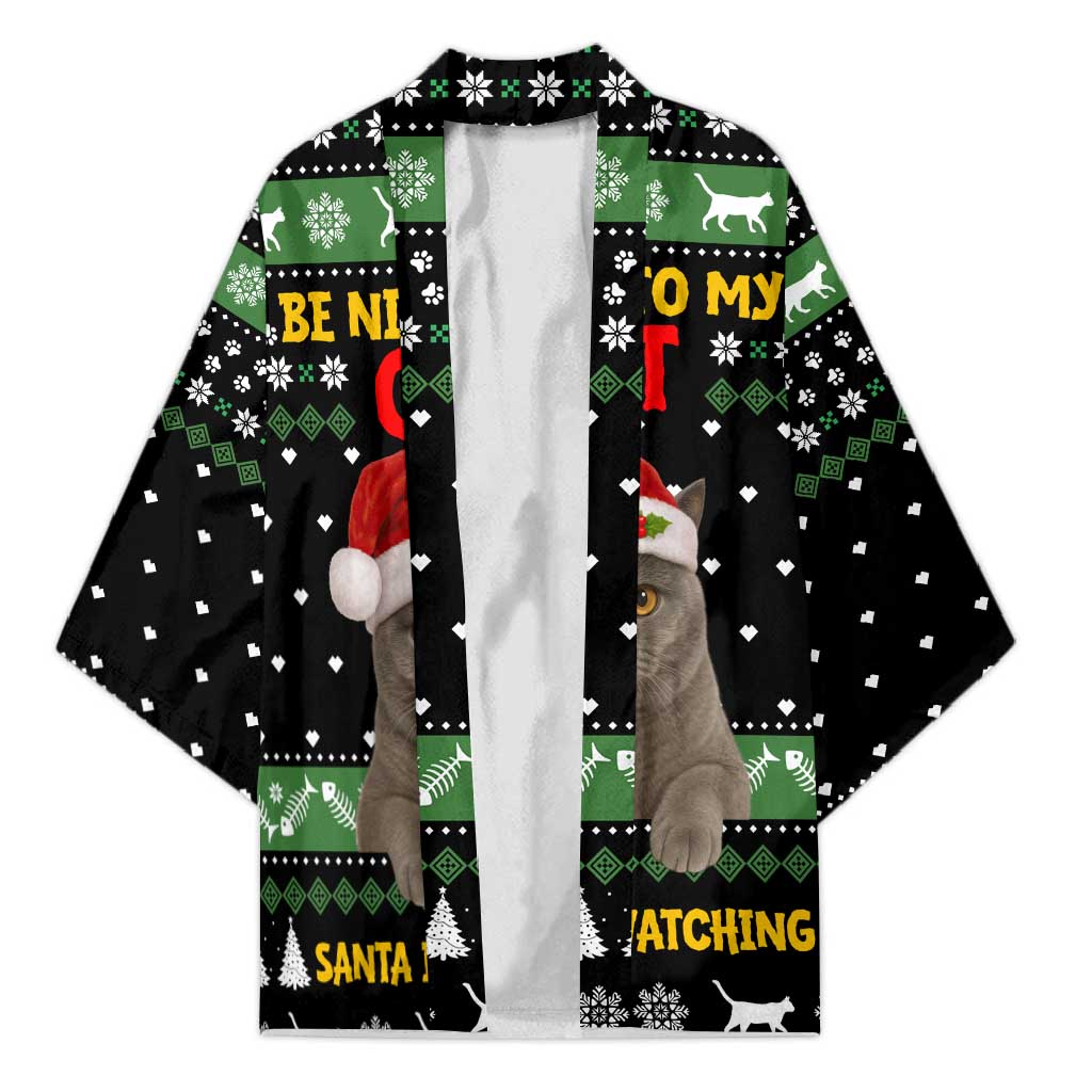 Cat Be Nice Christmas Kimono Xmas Holiday Patterns - Wonder Print Shop