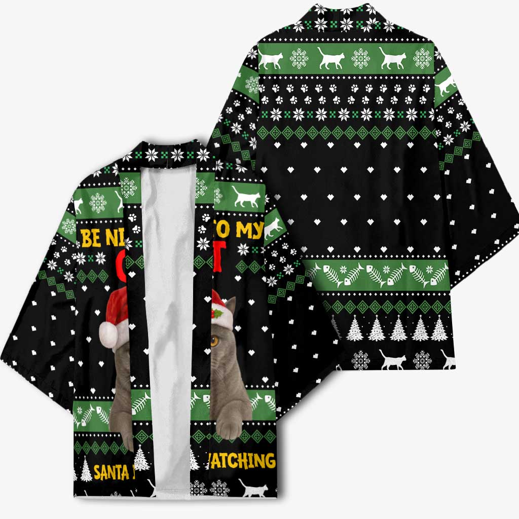 Cat Be Nice Christmas Kimono Xmas Holiday Patterns - Wonder Print Shop