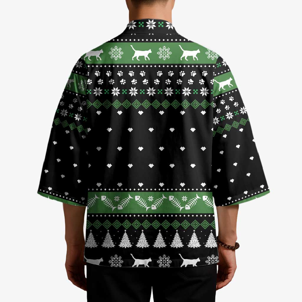 Cat Be Nice Christmas Kimono Xmas Holiday Patterns - Wonder Print Shop