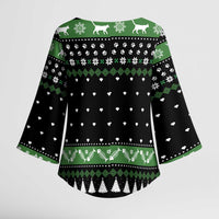 Cat Be Nice Christmas Kimono Sleeve Blouse Xmas Holiday Patterns - Wonder Print Shop
