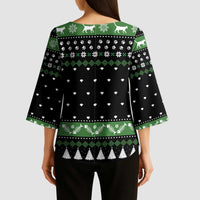 Cat Be Nice Christmas Kimono Sleeve Blouse Xmas Holiday Patterns - Wonder Print Shop