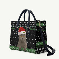 Cat Be Nice Christmas Leather Bag Xmas Holiday Patterns - Wonder Print Shop