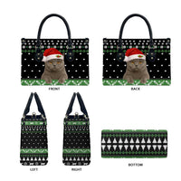 Cat Be Nice Christmas Leather Bag Xmas Holiday Patterns - Wonder Print Shop
