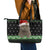 Cat Be Nice Christmas Leather Tote Bag Xmas Holiday Patterns - Wonder Print Shop