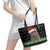 Cat Be Nice Christmas Leather Tote Bag Xmas Holiday Patterns - Wonder Print Shop