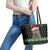 Cat Be Nice Christmas Leather Tote Bag Xmas Holiday Patterns - Wonder Print Shop