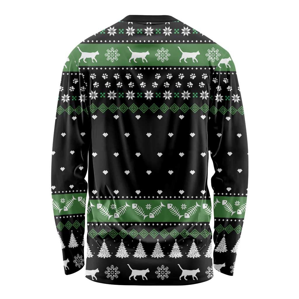 Cat Be Nice Christmas Long Sleeve Shirt Xmas Holiday Patterns - Wonder Print Shop