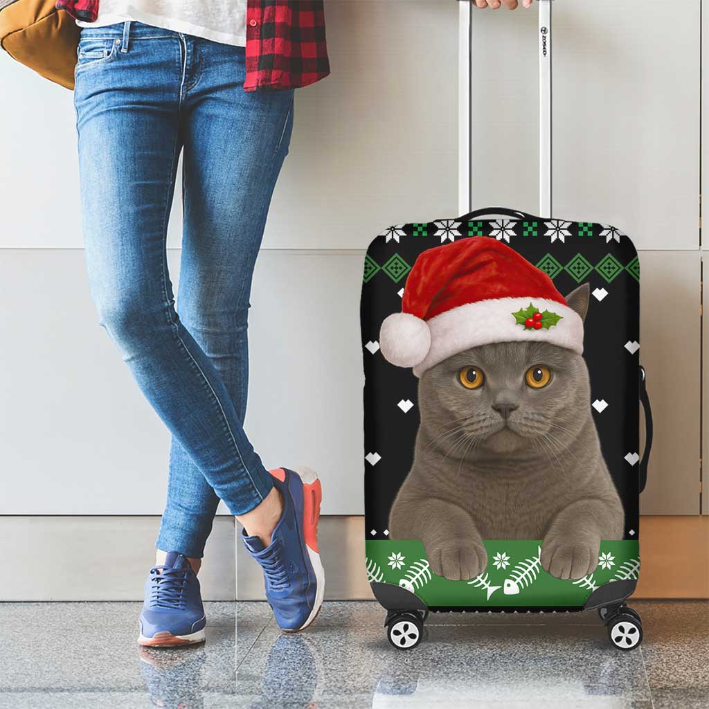 Cat Be Nice Christmas Luggage Cover Xmas Holiday Patterns - Wonder Print Shop