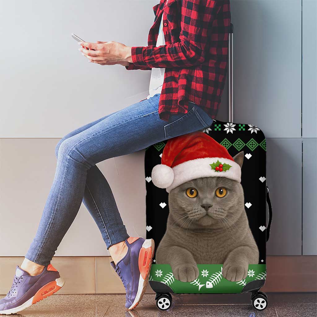 Cat Be Nice Christmas Luggage Cover Xmas Holiday Patterns - Wonder Print Shop