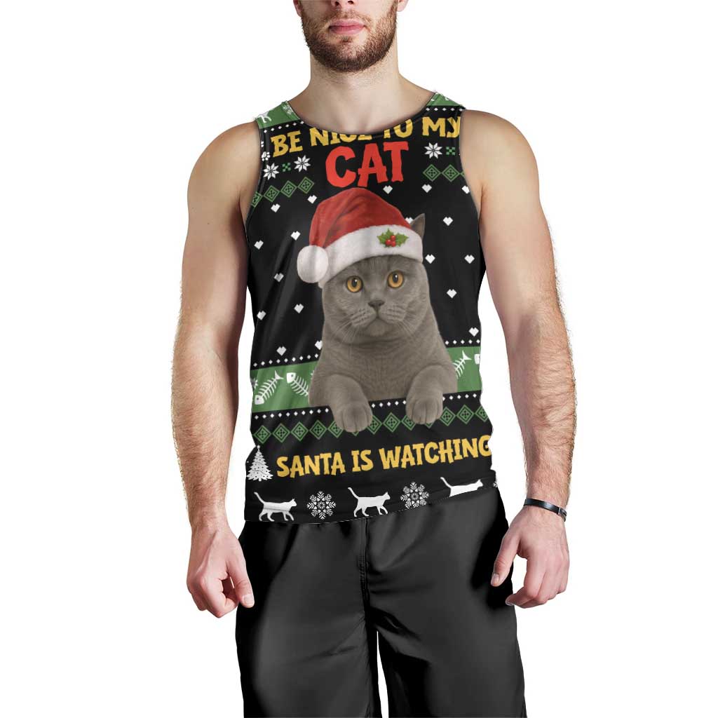 Cat Be Nice Christmas Men Tank Top Xmas Holiday Patterns - Wonder Print Shop
