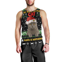 Cat Be Nice Christmas Men Tank Top Xmas Holiday Patterns - Wonder Print Shop