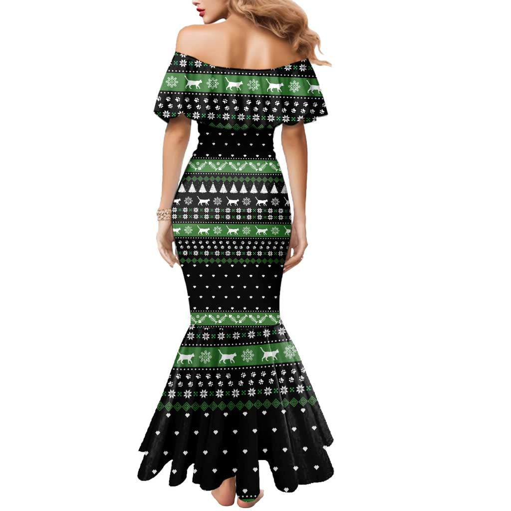 Cat Be Nice Christmas Mermaid Dress Xmas Holiday Patterns - Wonder Print Shop