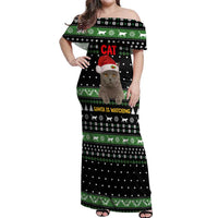 Cat Be Nice Christmas Off Shoulder Maxi Dress Xmas Holiday Patterns - Wonder Print Shop
