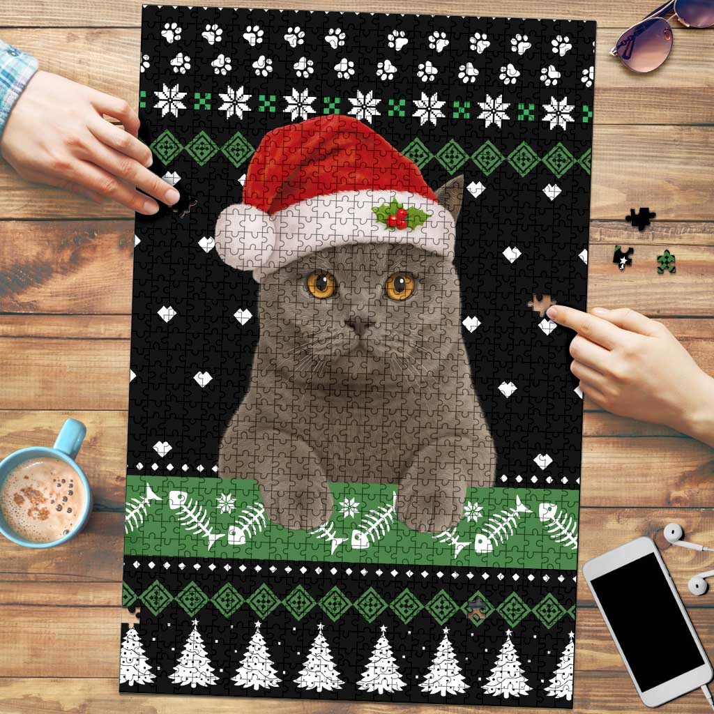 Cat Be Nice Christmas Puzzle Xmas Holiday Patterns - Wonder Print Shop