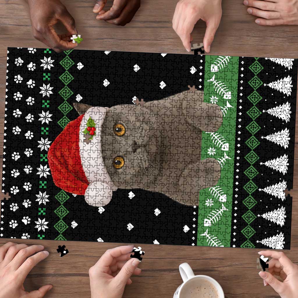 Cat Be Nice Christmas Puzzle Xmas Holiday Patterns - Wonder Print Shop