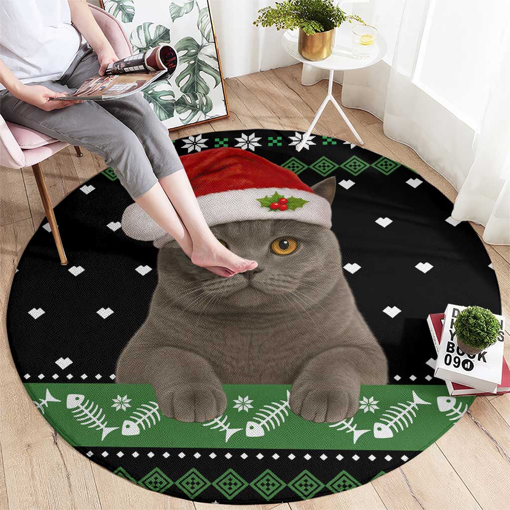 Cat Be Nice Christmas Round Carpet Xmas Holiday Patterns - Wonder Print Shop