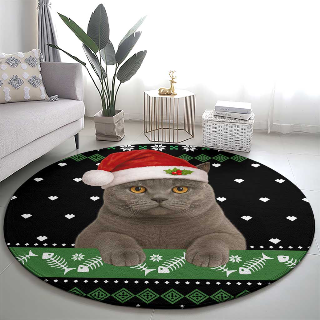 Cat Be Nice Christmas Round Carpet Xmas Holiday Patterns - Wonder Print Shop