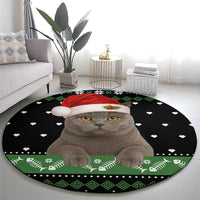 Cat Be Nice Christmas Round Carpet Xmas Holiday Patterns - Wonder Print Shop