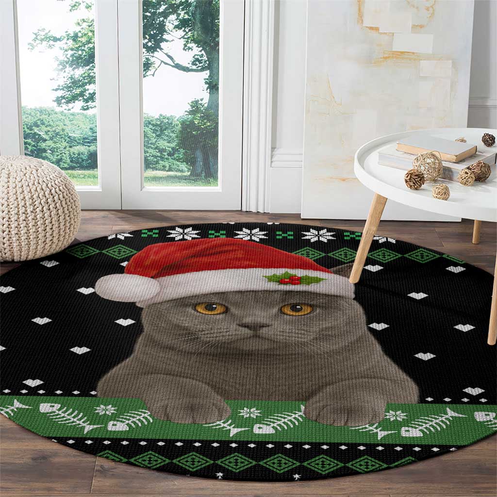 Cat Be Nice Christmas Round Carpet Xmas Holiday Patterns - Wonder Print Shop