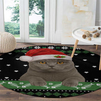 Cat Be Nice Christmas Round Carpet Xmas Holiday Patterns - Wonder Print Shop