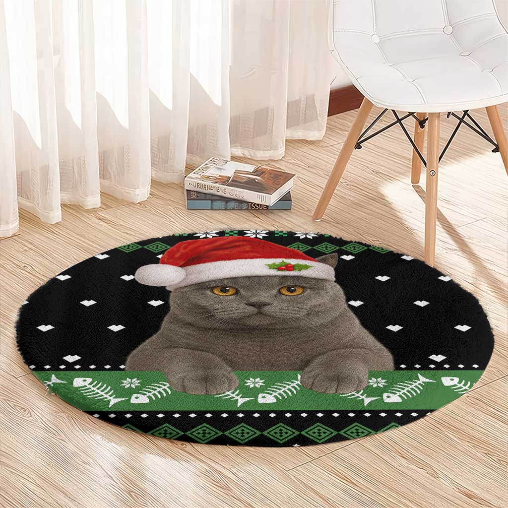 Cat Be Nice Christmas Round Carpet Xmas Holiday Patterns - Wonder Print Shop