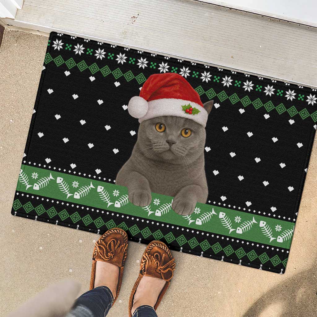 Cat Be Nice Christmas Rubber Doormat Xmas Holiday Patterns - Wonder Print Shop