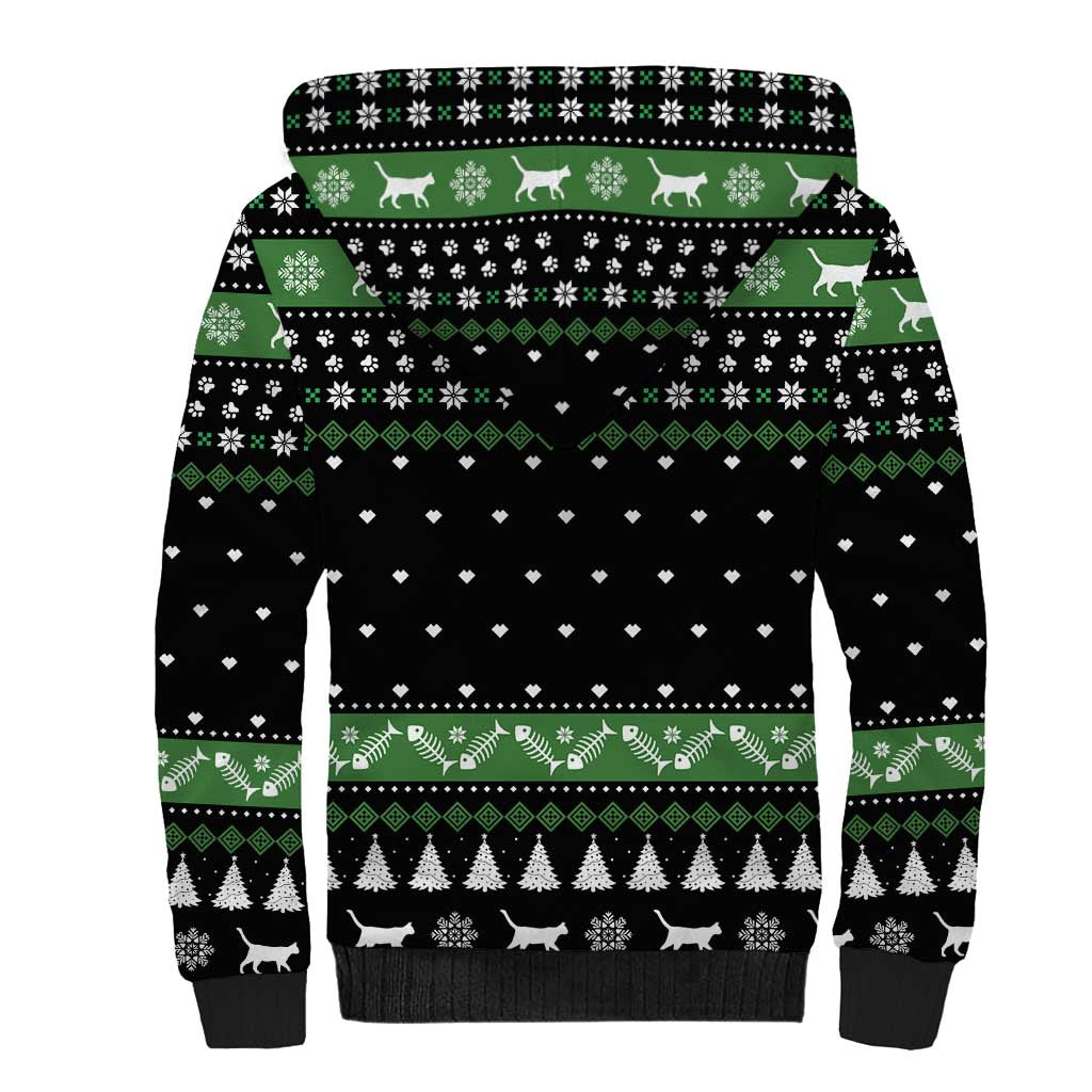 Cat Be Nice Christmas Sherpa Hoodie Xmas Holiday Patterns - Wonder Print Shop