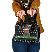 Cat Be Nice Christmas Shoulder Handbag Xmas Holiday Patterns - Wonder Print Shop