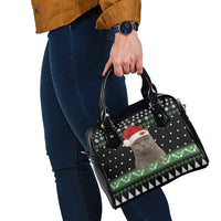Cat Be Nice Christmas Shoulder Handbag Xmas Holiday Patterns - Wonder Print Shop