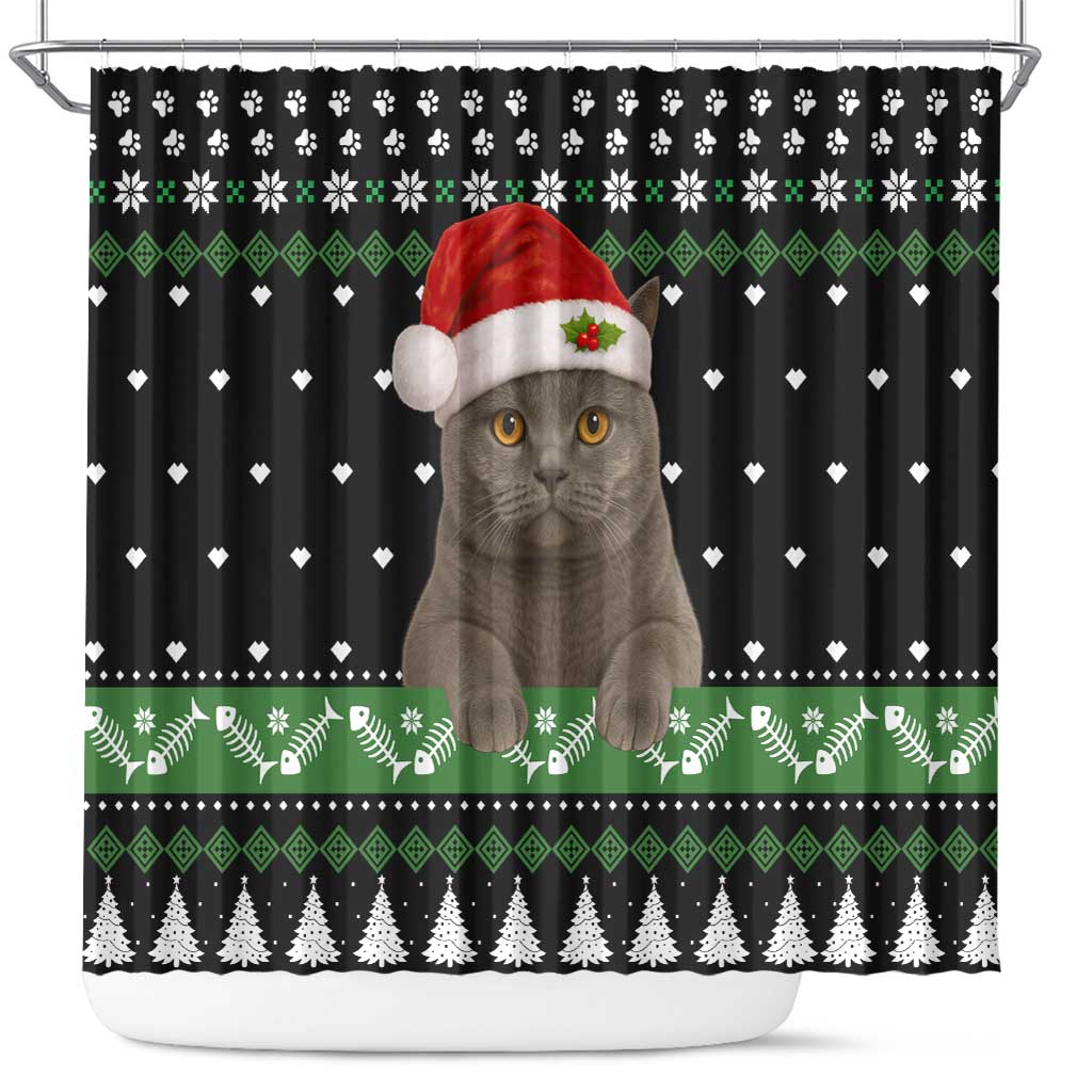 Cat Be Nice Christmas Shower Curtain Xmas Holiday Patterns - Wonder Print Shop