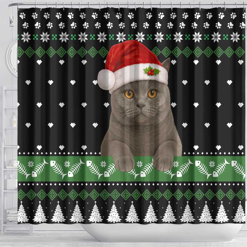 Cat Be Nice Christmas Shower Curtain Xmas Holiday Patterns - Wonder Print Shop