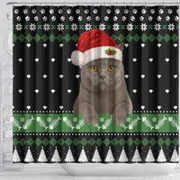 Cat Be Nice Christmas Shower Curtain Xmas Holiday Patterns - Wonder Print Shop