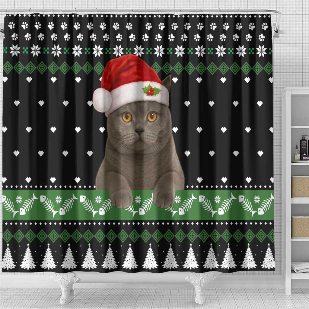 Cat Be Nice Christmas Shower Curtain Xmas Holiday Patterns - Wonder Print Shop