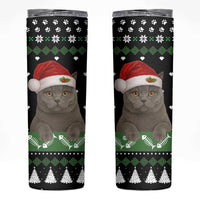 Cat Be Nice Christmas Skinny Tumbler Xmas Holiday Patterns - Wonder Print Shop