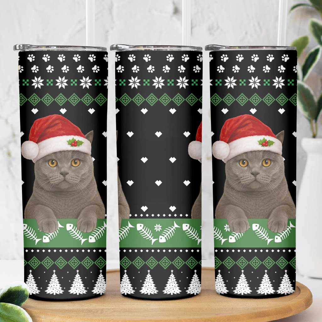 Cat Be Nice Christmas Skinny Tumbler Xmas Holiday Patterns - Wonder Print Shop
