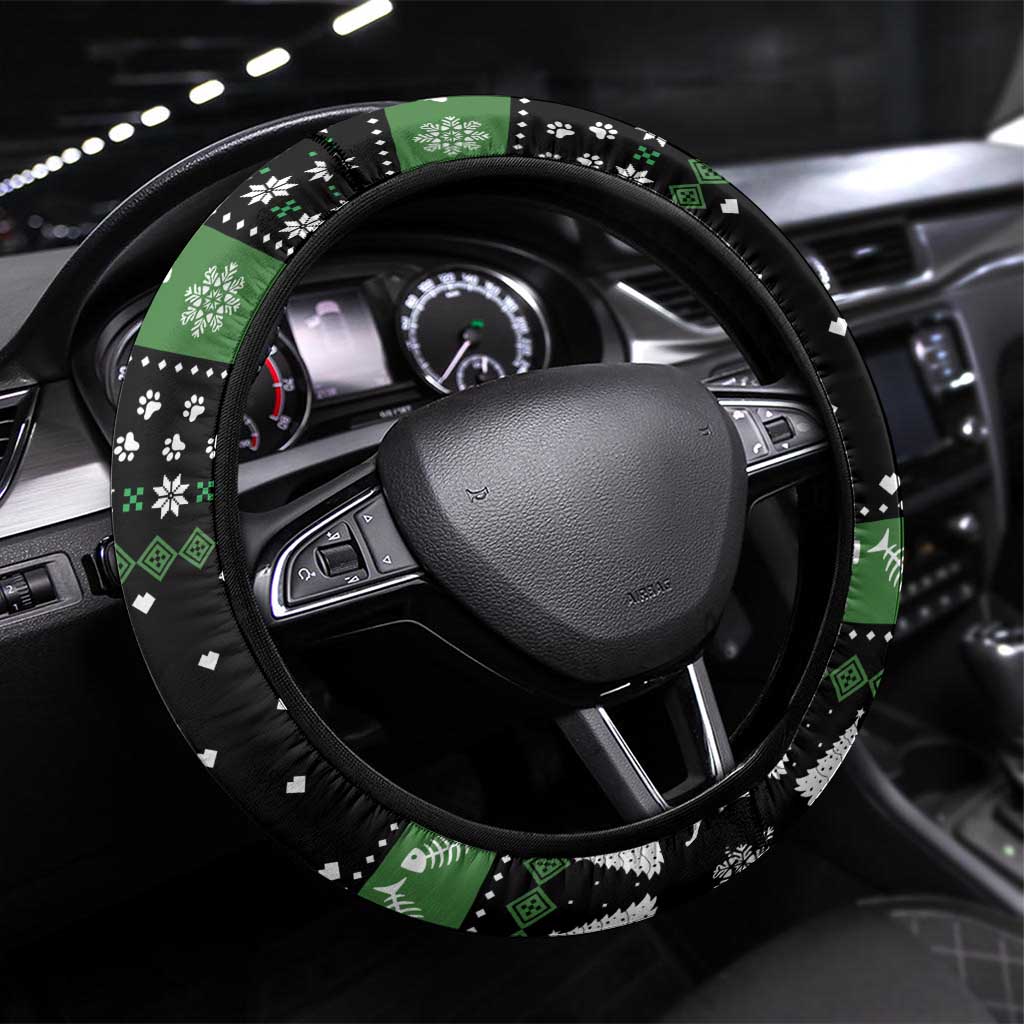 Cat Be Nice Christmas Steering Wheel Cover Xmas Holiday Patterns - Wonder Print Shop