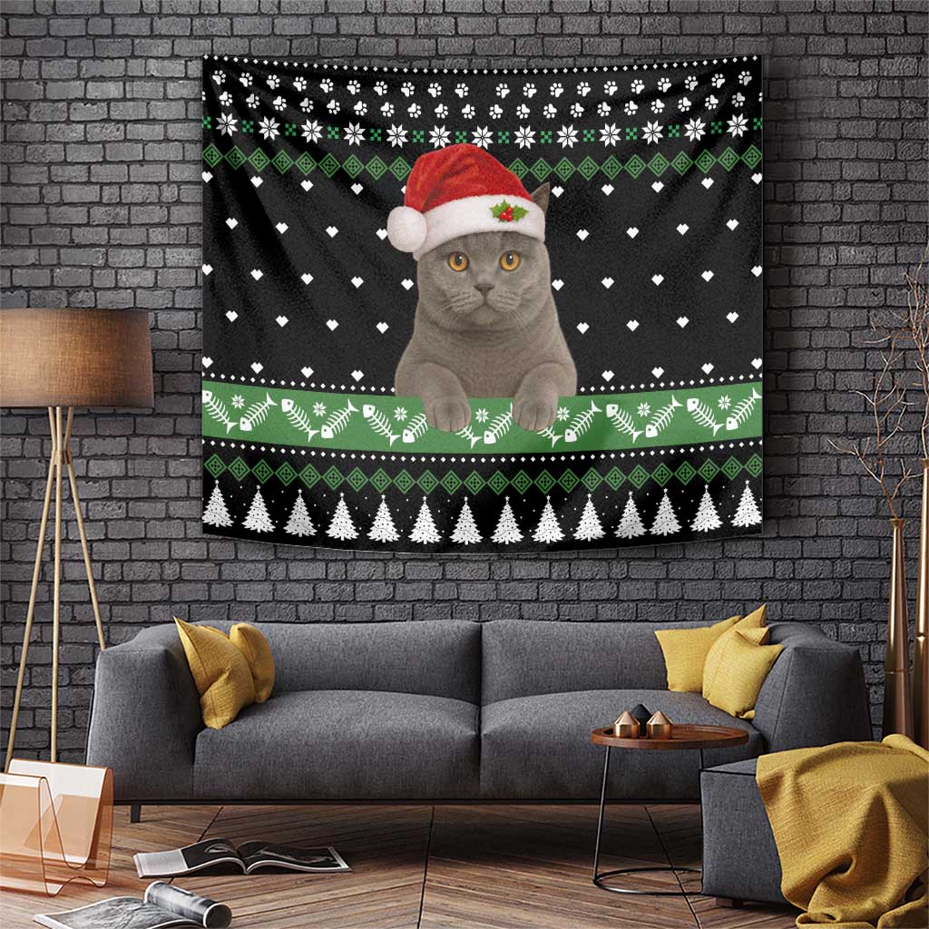 Cat Be Nice Christmas Tapestry Xmas Holiday Patterns - Wonder Print Shop