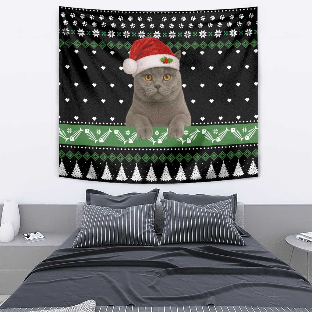 Cat Be Nice Christmas Tapestry Xmas Holiday Patterns - Wonder Print Shop
