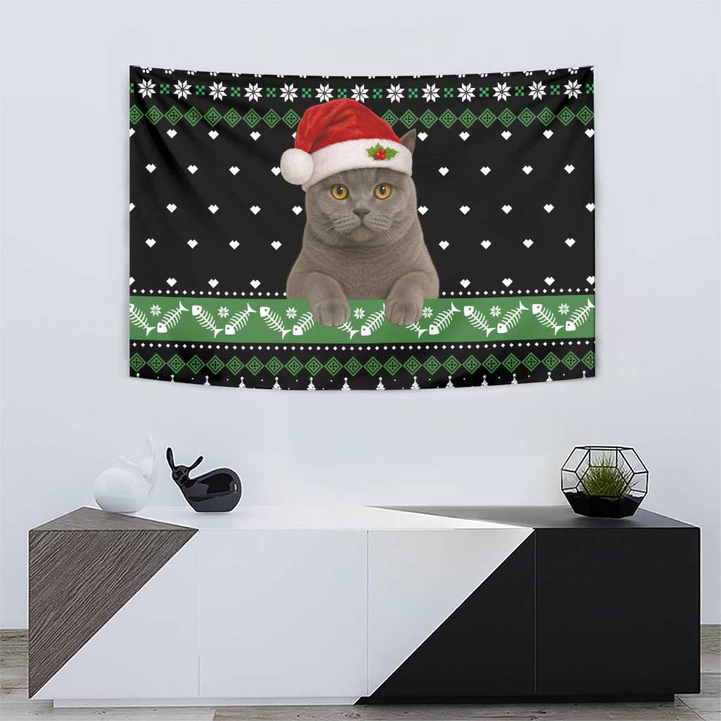Cat Be Nice Christmas Tapestry Xmas Holiday Patterns - Wonder Print Shop