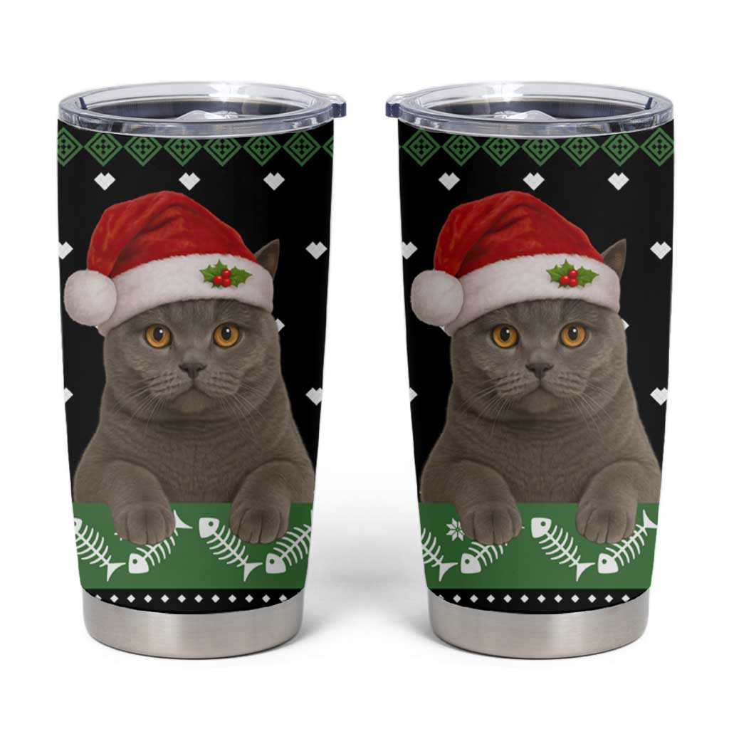 Cat Be Nice Christmas Tumbler Cup Xmas Holiday Patterns - Wonder Print Shop