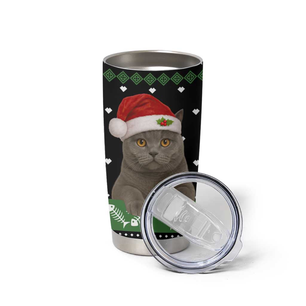 Cat Be Nice Christmas Tumbler Cup Xmas Holiday Patterns - Wonder Print Shop