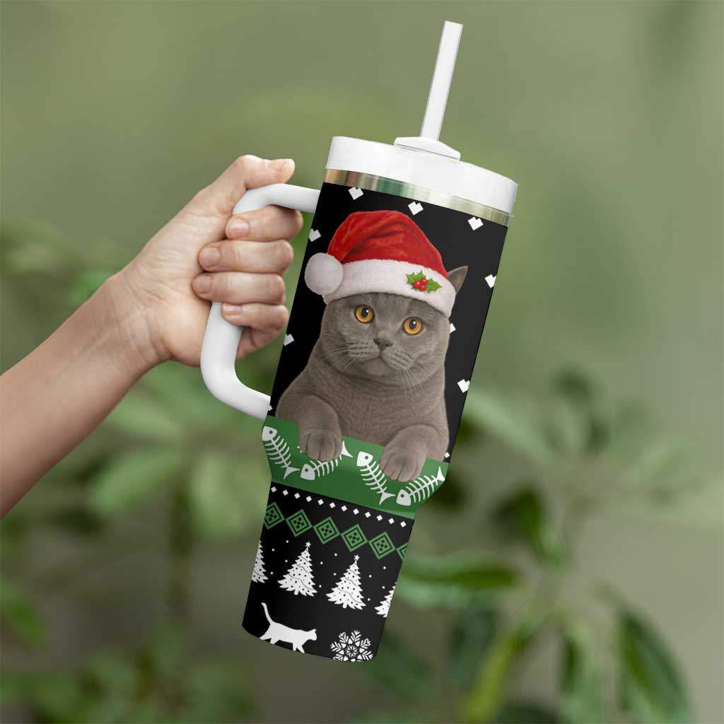 Cat Be Nice Christmas Tumbler With Handle Xmas Holiday Patterns - Wonder Print Shop