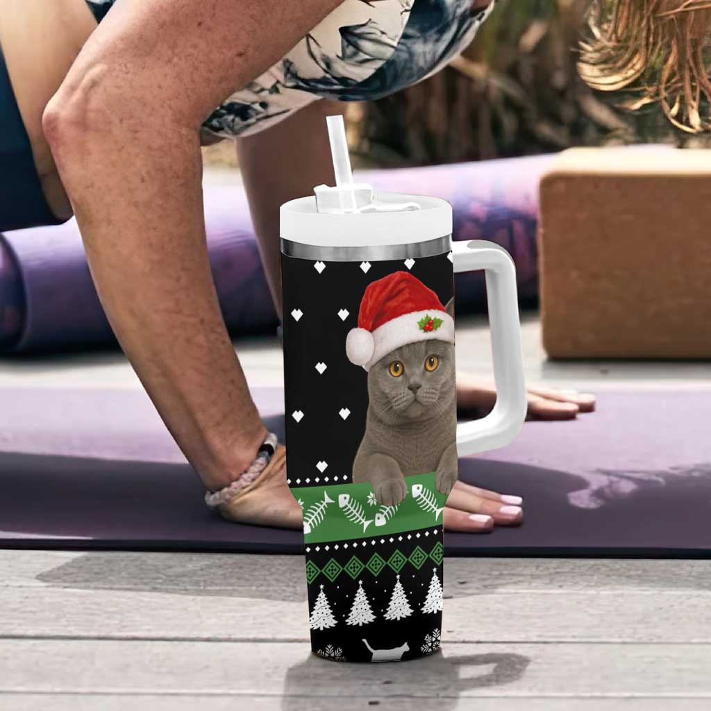 Cat Be Nice Christmas Tumbler With Handle Xmas Holiday Patterns - Wonder Print Shop