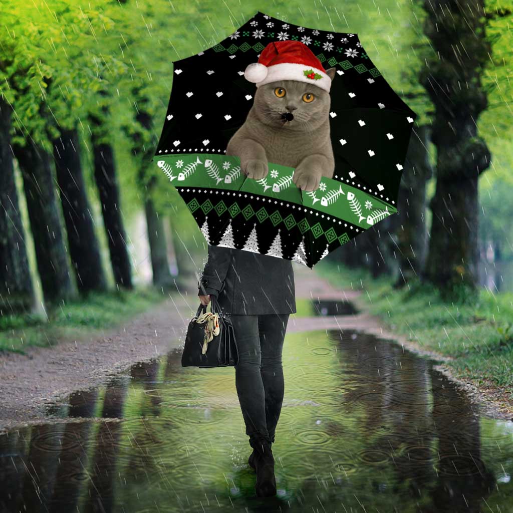 Cat Be Nice Christmas Umbrella Xmas Holiday Patterns - Wonder Print Shop
