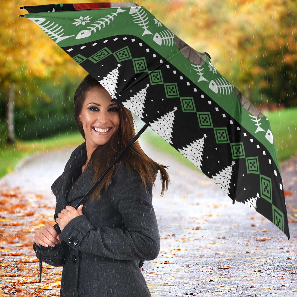 Cat Be Nice Christmas Umbrella Xmas Holiday Patterns - Wonder Print Shop