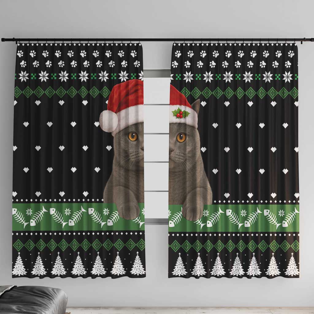 Cat Be Nice Christmas Window Curtain Xmas Holiday Patterns - Wonder Print Shop