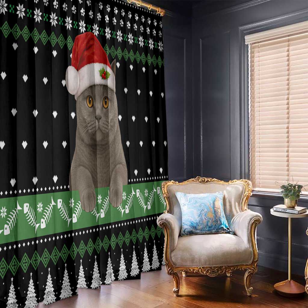 Cat Be Nice Christmas Window Curtain Xmas Holiday Patterns - Wonder Print Shop