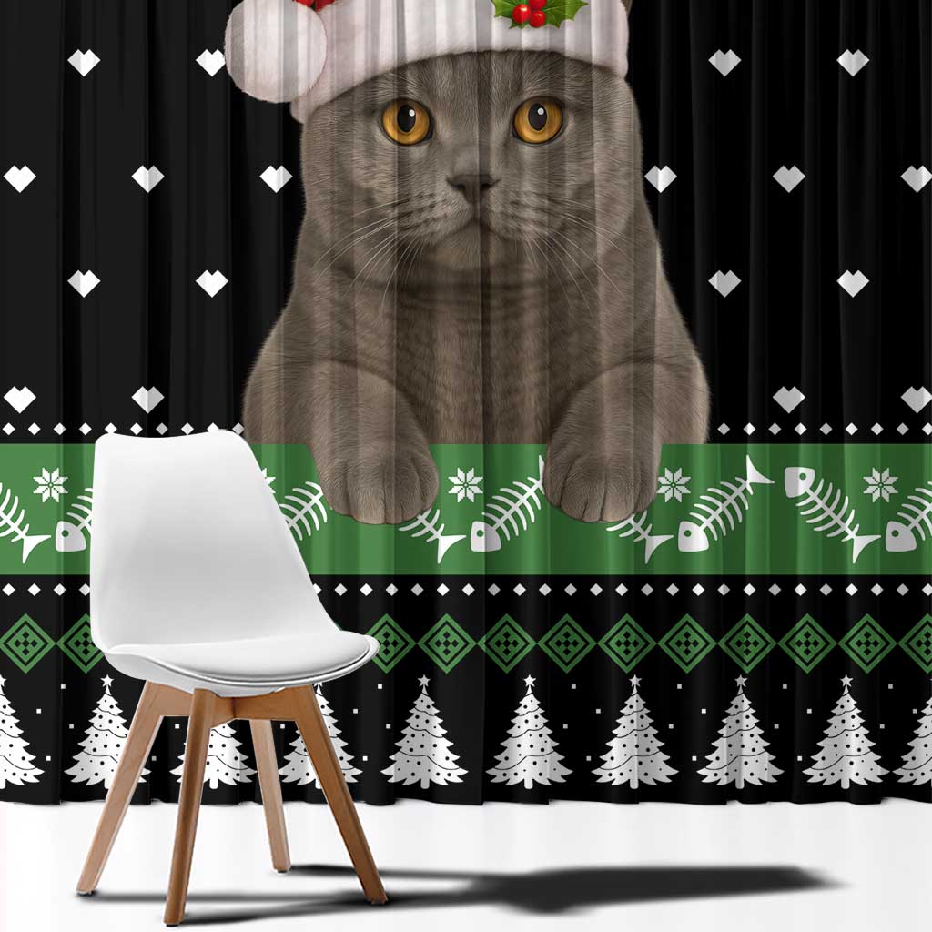 Cat Be Nice Christmas Window Curtain Xmas Holiday Patterns - Wonder Print Shop