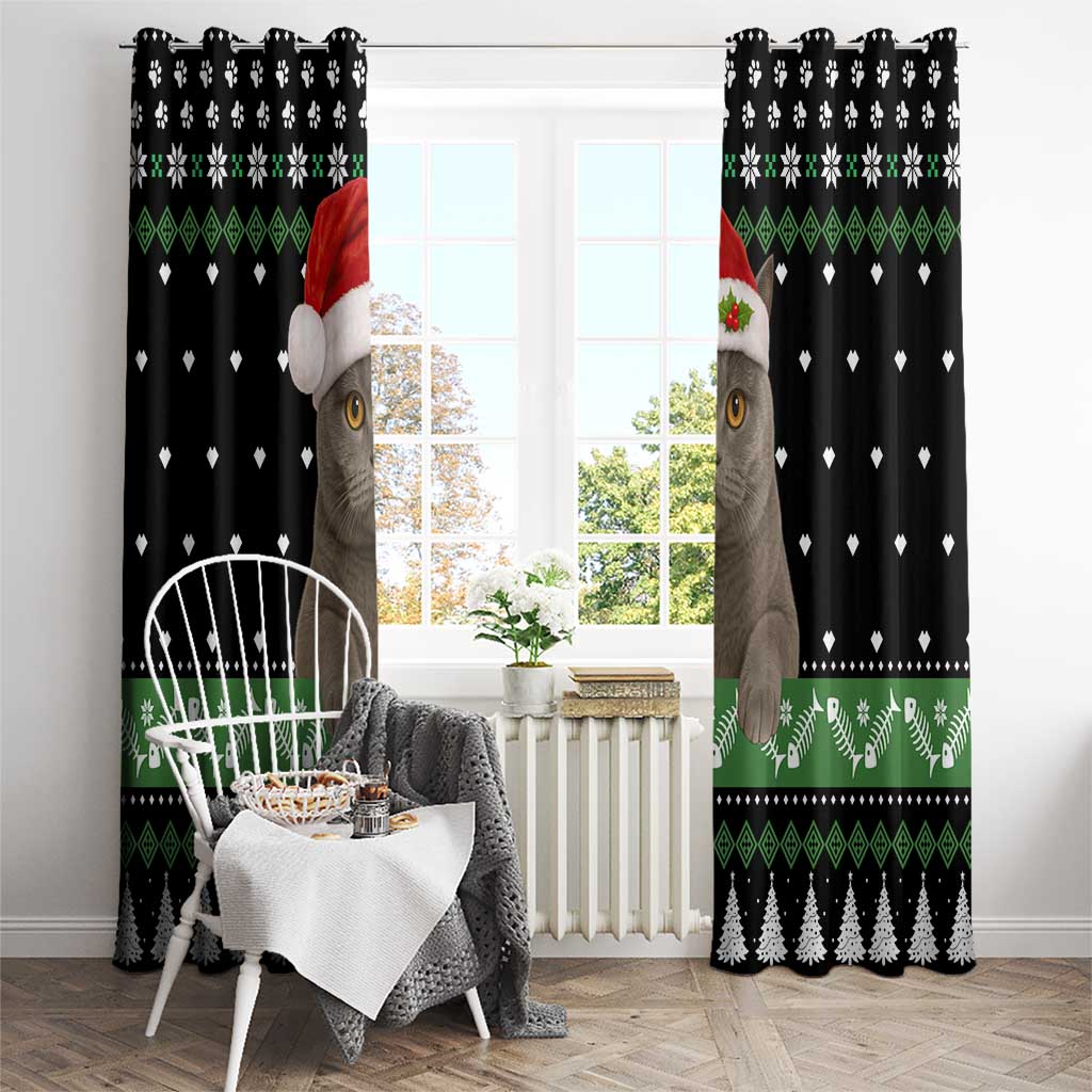 Cat Be Nice Christmas Window Curtain Xmas Holiday Patterns - Wonder Print Shop