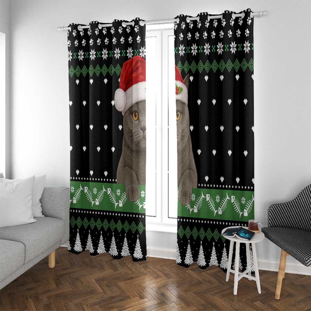 Cat Be Nice Christmas Window Curtain Xmas Holiday Patterns - Wonder Print Shop